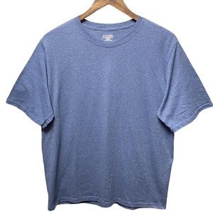 blank plain blue short sleeve crewneck casual spring summer work T-shirt